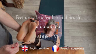 Addictive - Tickles feet up with feather and paint brush ( French speaking with English subtitles )